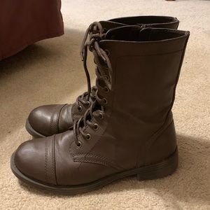 Brown combat boots!